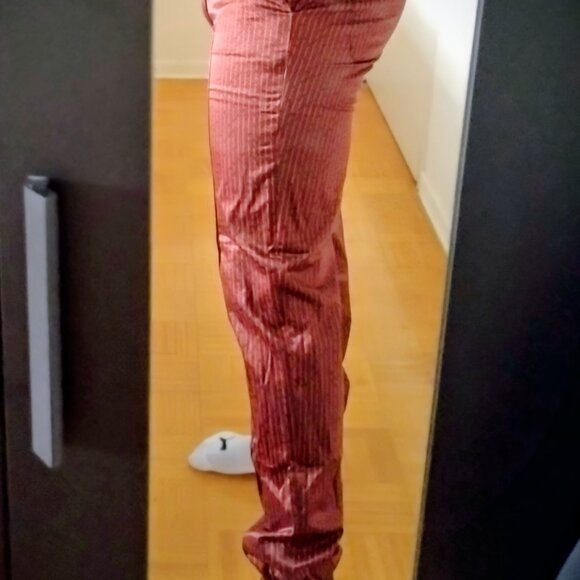 Red and black stripped wedding pants cuffed ankles - Picture 3 of 4